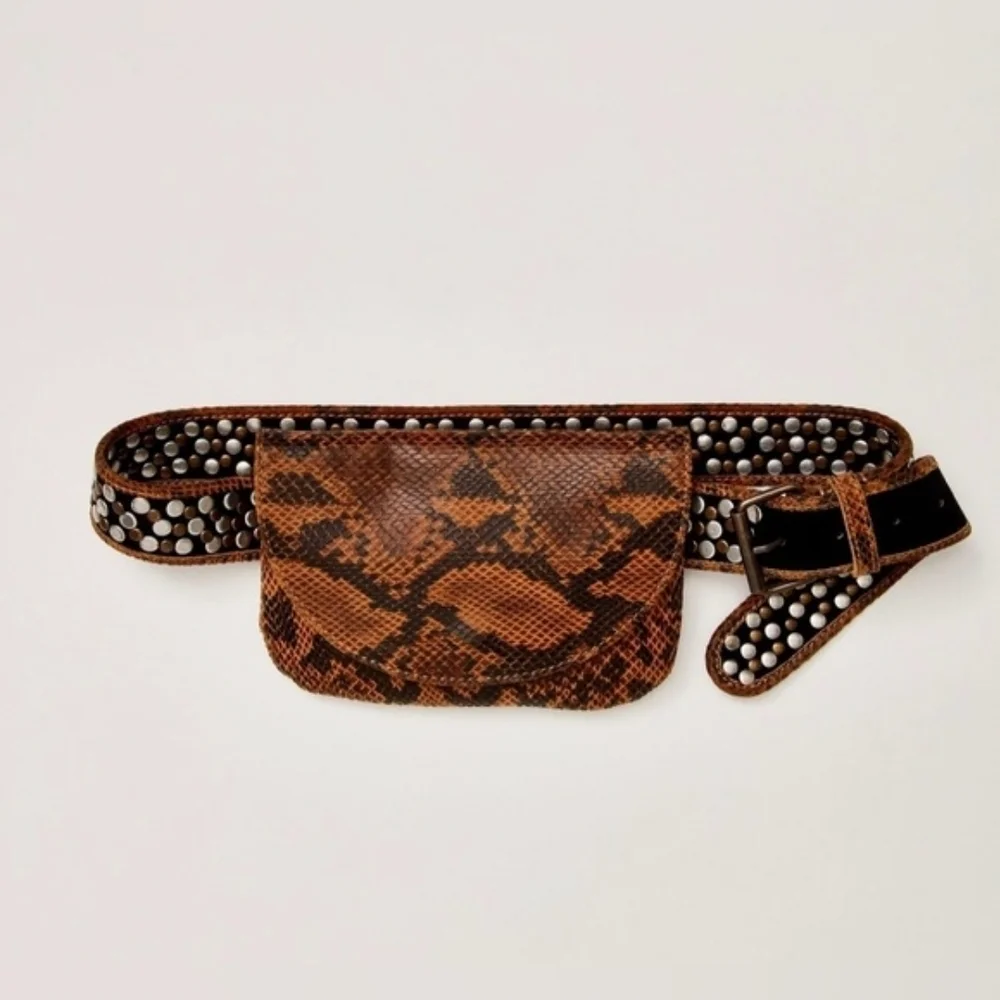 Free People Animal Instinct Snake Print Belt Bag - Brown and Black - Picture 6 of 6